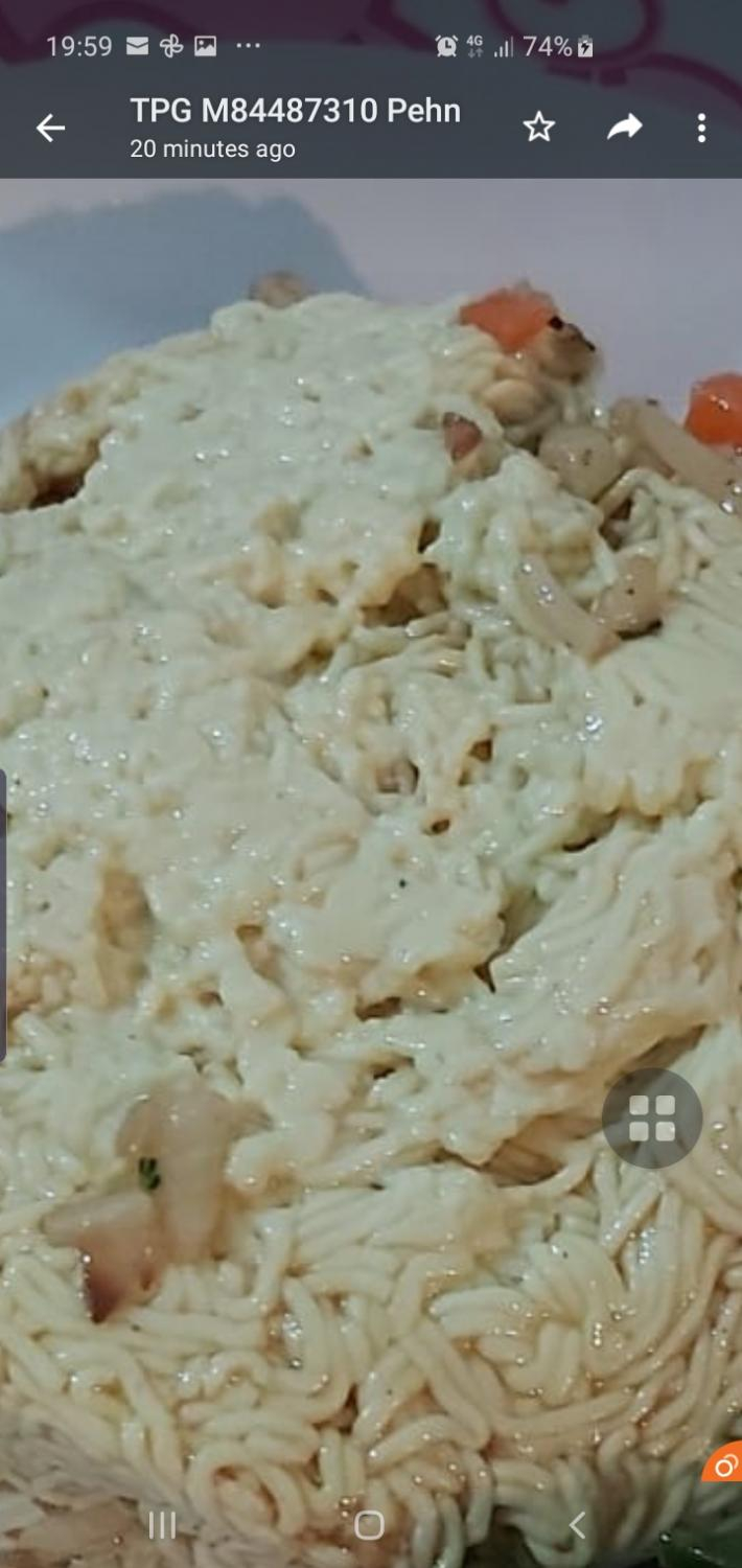 Roasted chicken noodles expired decomposed noodles