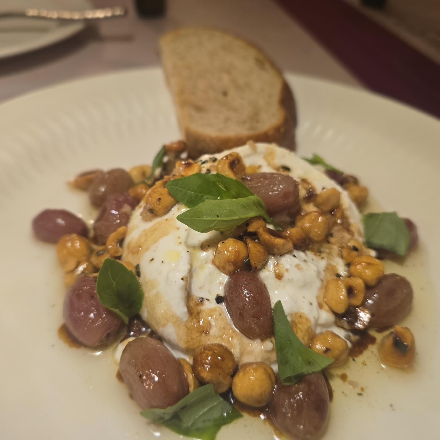 Burrata with Roasted Grapes