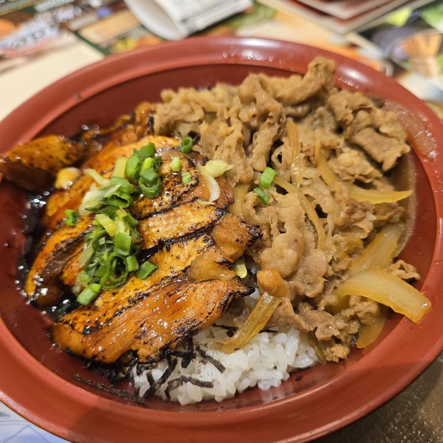 Teriyaki Salmon Bowl with Beef