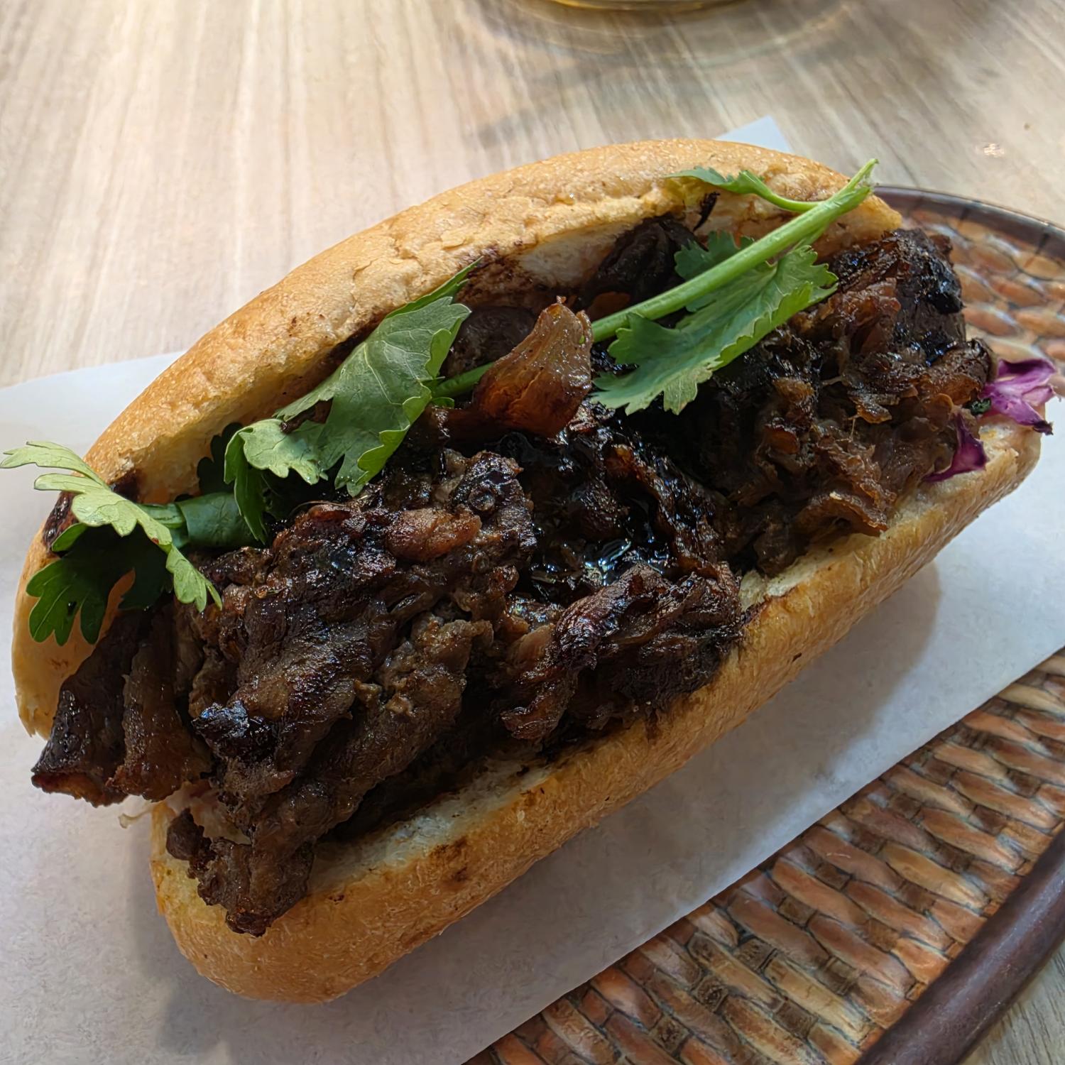Stir-Fried Beef Baguette