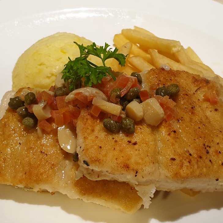 Grilled Fish with Meuniere Sauce