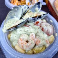 Creamy Pesto Seafood Gnocchi