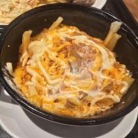 Fries with Chicken, Meat Sauce and Egg