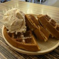 Maple Waffle with Bithday Cake Gelato