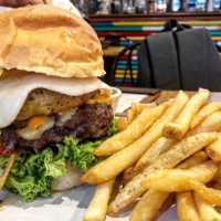 Charcoal-Grilled Big Bear Beef Burger